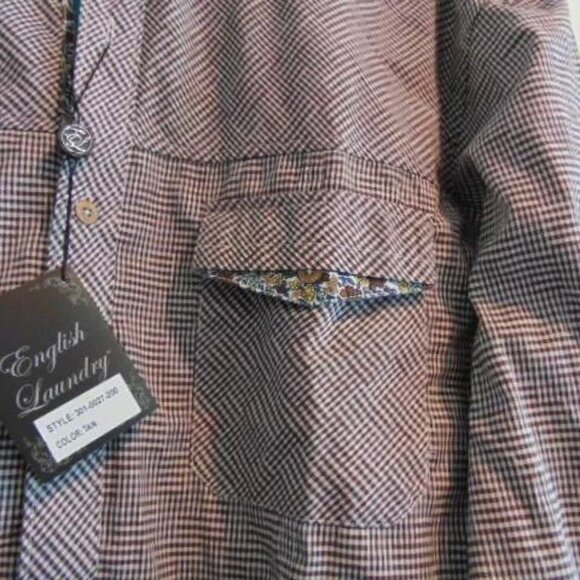 DESIGNER "ENGLISH LAUNDRY"  MEN NEW COTTON SHIRT - Picture 2 of 10
